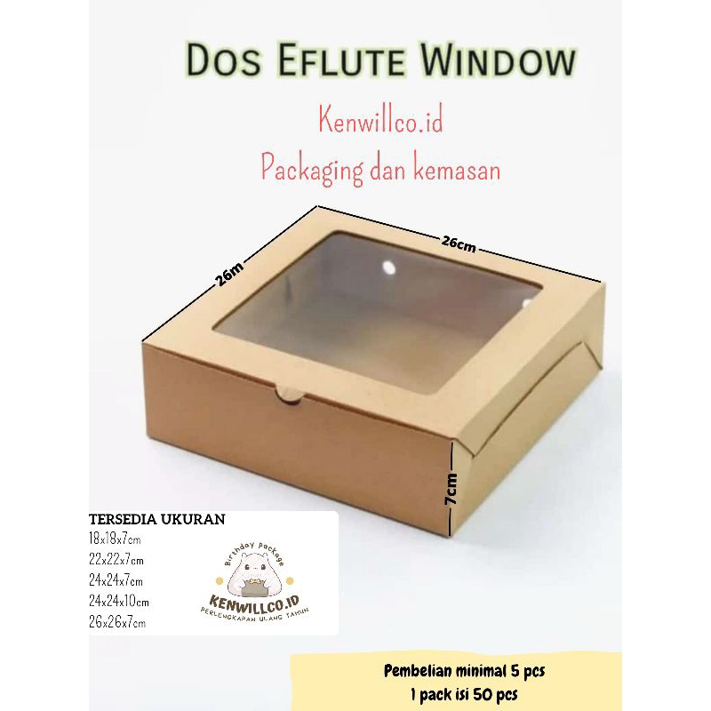 

BOX DUS HAMPERS 26X26X7 MIKA EFLUTE BAHAN KARDUS