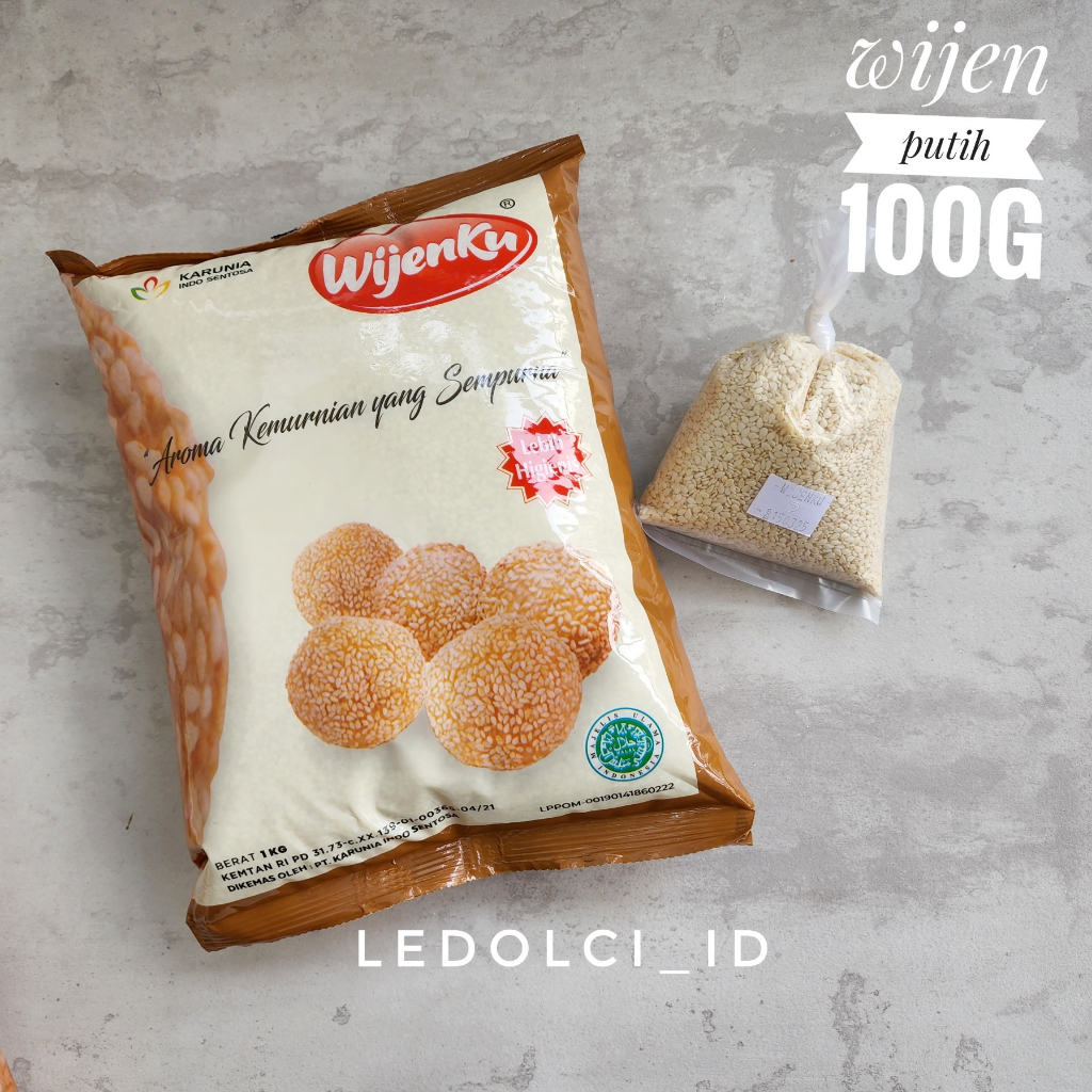 

WIJEN PUTIH HALAL KEMASAN KECIL 100 GR | WHITE SESAME SEEDS 100 GR