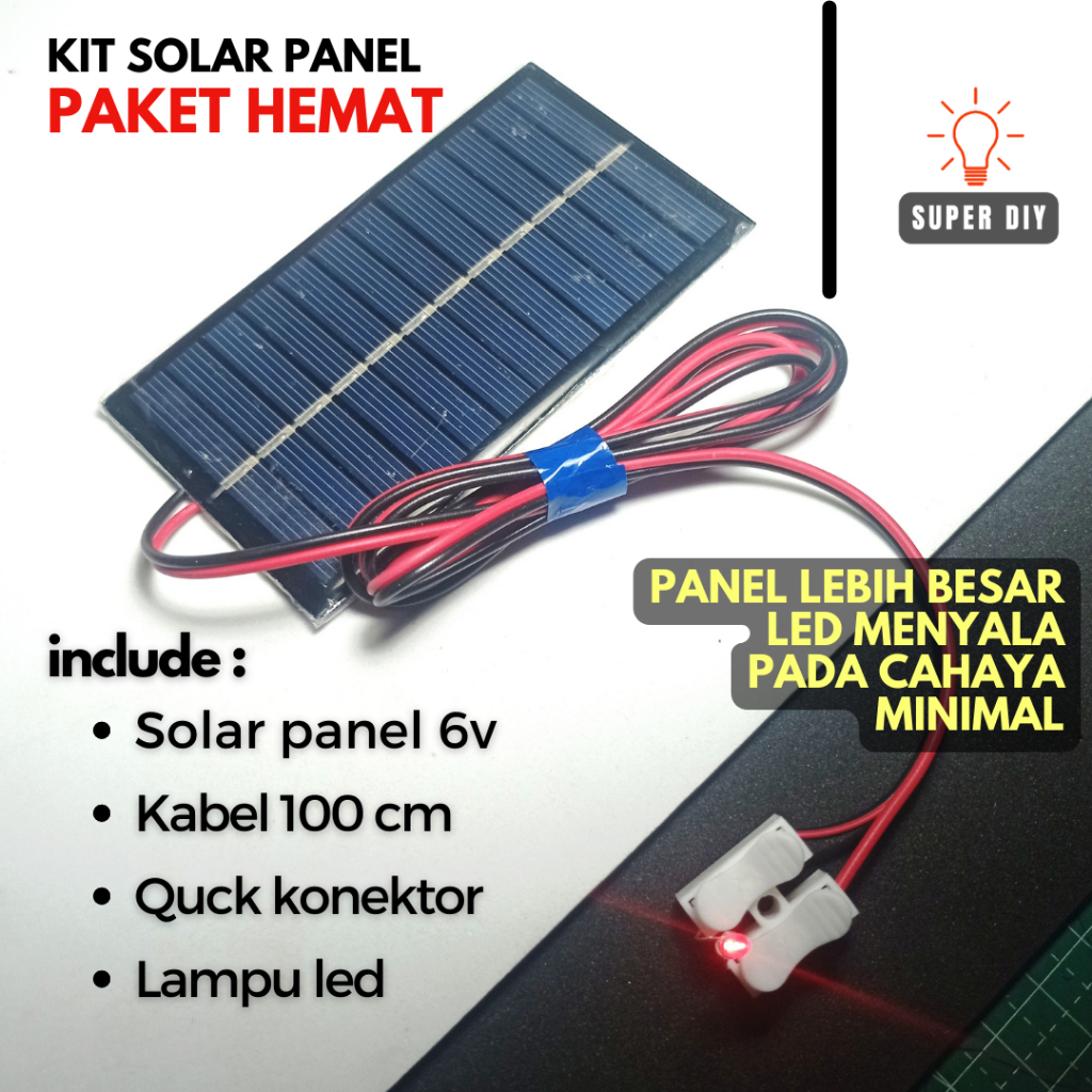 BAHAN EDUKASI PEMBANGKIT LISTRIK TENAGA MATAHARI solar cell solar panel  mini untuk edukasi dan prakarya diy