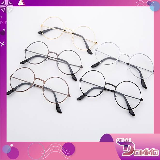 DOMMO - D4004 Kacamata Bulat Fashion Wanita / Kacamata Style Korea / Kacamata Bingkai Bulat / Kacamata Simple / Kacamata Import
