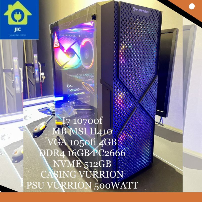 PC Gaming Rakitan i7 10700F /H410/1050TI/NVME 512