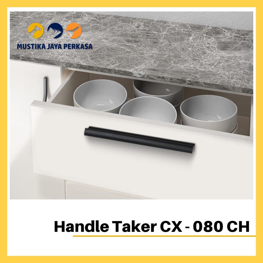 Handle Lemari Minimalis TA 09 CX080  CH Silver Hitam Gold Tarikan Laci Alumunium Besi