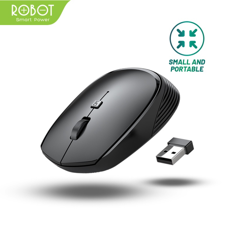Mouse Wireless ROBOT M205 2.4G 1600DPI Receiver USB untuk PC Laptop-Garansi Resmi 1 Tahun