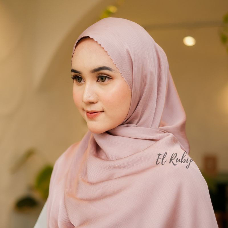 PASHMINA CARDENZA SILK PREMIUM LASER CUT / PASHMINA MALAY SATIN CRINKLE SILK LASER CUT