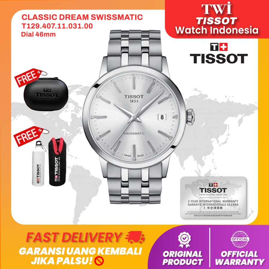 Jam Tangan Pria Tissot T129.407.11.031.00 Classic Dream Swissmatic