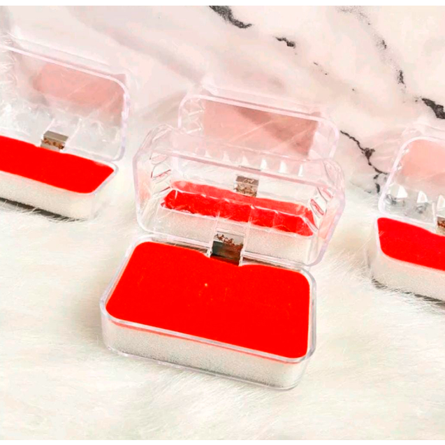 DHIO - Tempat cincin wedding lamaran tempat perhiasan box kotak cincin karakter KRISTAL KOTAK 2CC P261 bludru korea