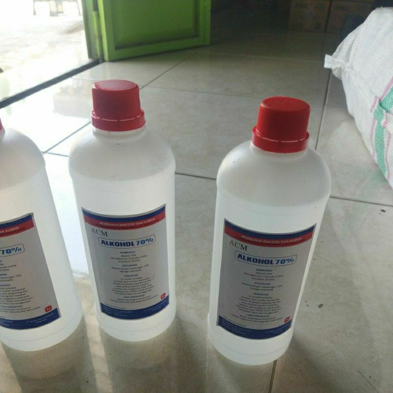 ALKOHOL 1 LITER 70% /DISINFEKTAN CAIRAN ALKOHOL Merk ACM original murah bagus