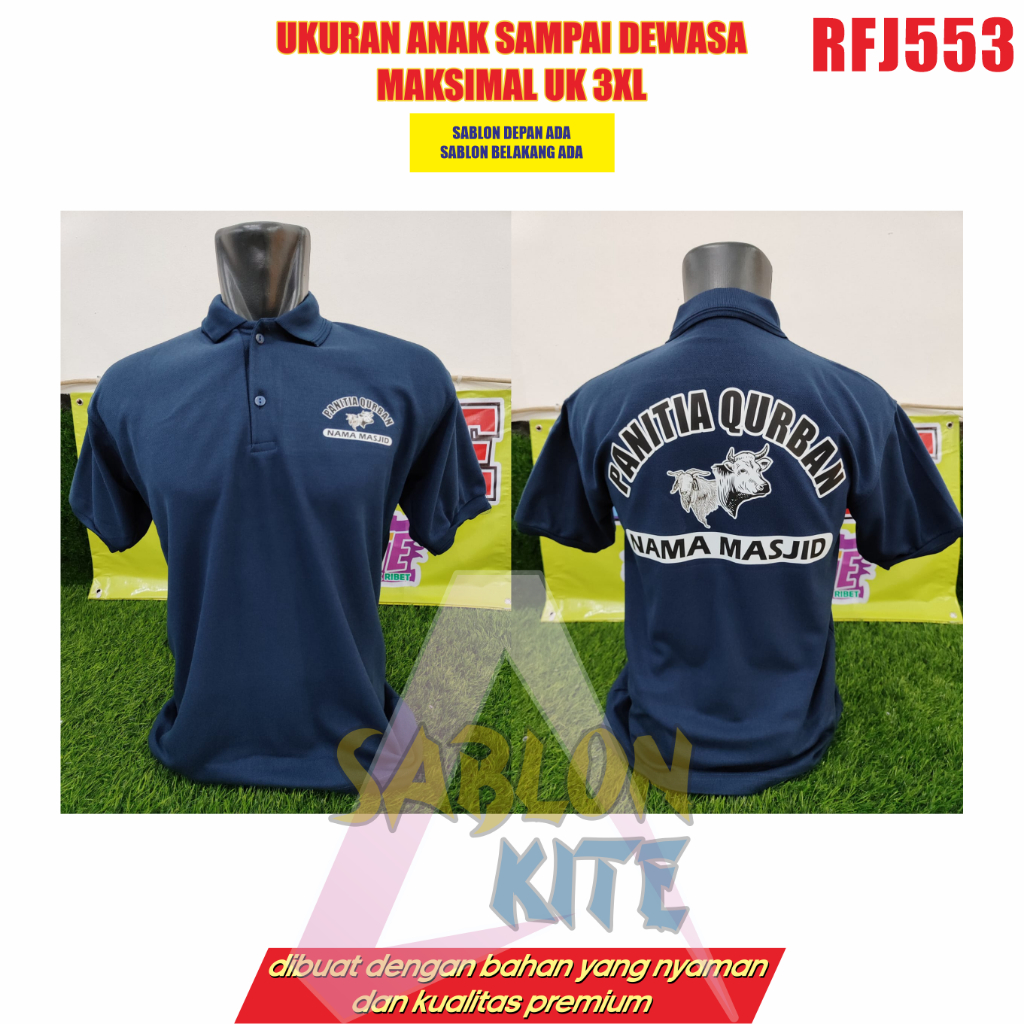 Murah!!! Kaos kerah polokerah RFJ553 free tulis nama masjid or komunitas kalian