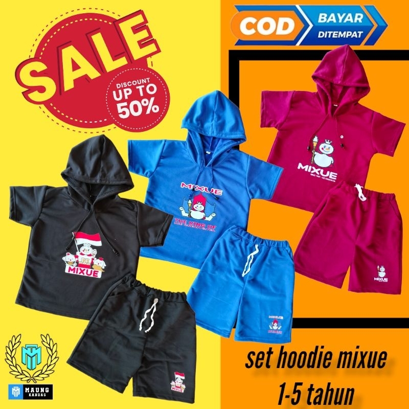 Set Hoodie Anak 1-5 Tahun Setelan Mixue