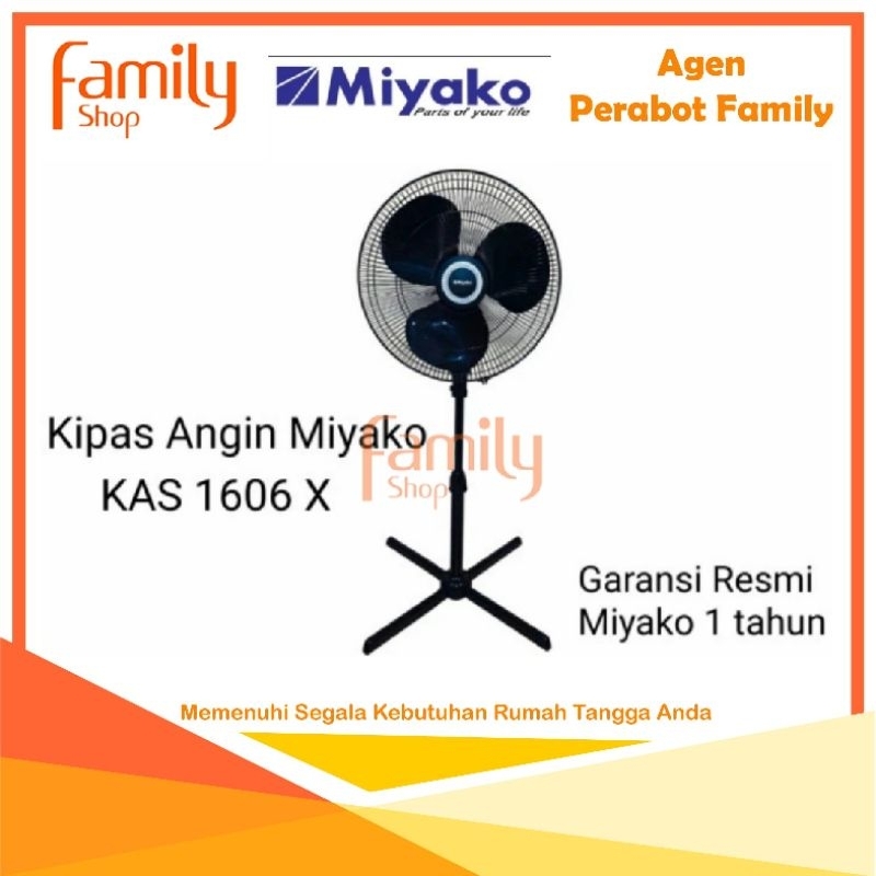 KIPAS ANGIN MIYAKO KAS-1606X / STANDFAN MIYAKO KAS1606X 16 INCH 1606X