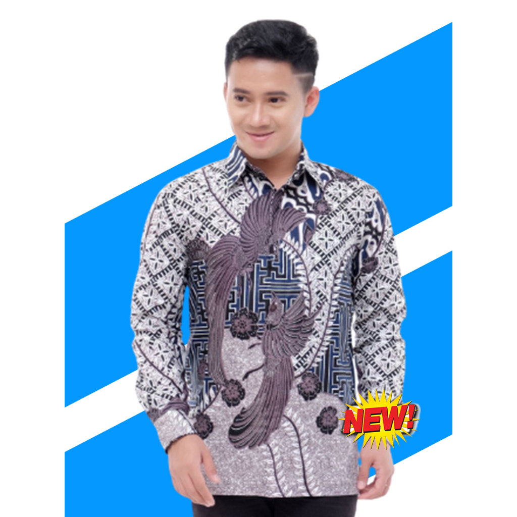 Batik Nadhif - Kemeja Batik Pria Lengan Panjang Motif DIMENSI UNGU Size M L XL XXL 3XL 4XL 5XL 6XL 7XL 8XL 9XL 10XL