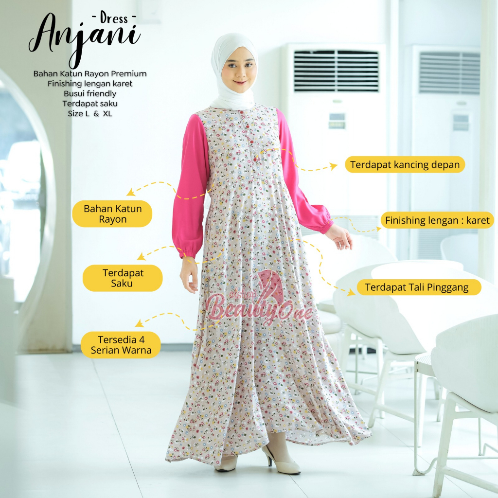 Gamis Dewasa Motif  Homey Dress Anjani Dress Jumbo  Murah Motif Bahan Katun Rayon Premium Nyaman Dipakai Bisa COD