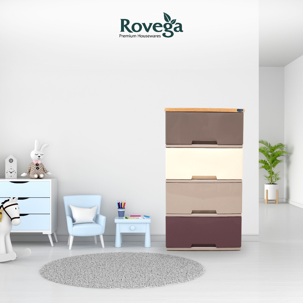 Rovega Kabinet / Lemari Plastik 4 Susun Magnum CMG437WIMD