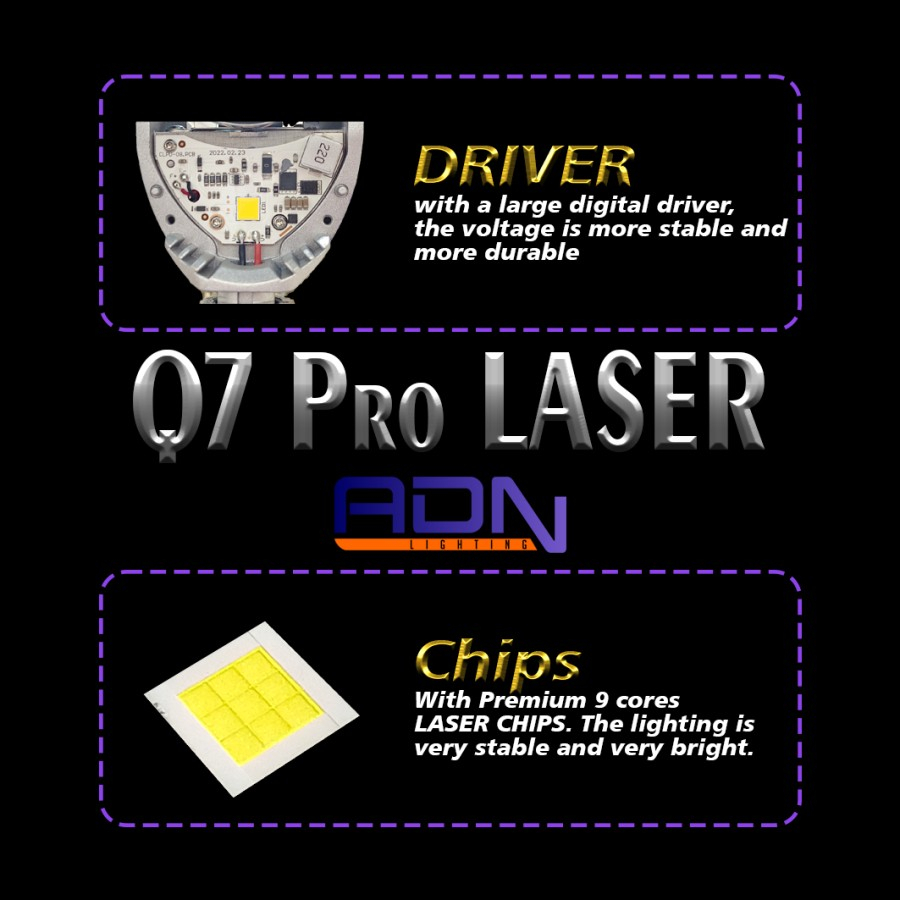 BILED Q7 Pro LASER 2.5 INCH 3 INCH ADN projector projie motor mobil BY ADN