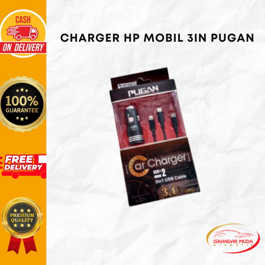 Charger HP Mobil 3in PUGAN, 5V-3.4A 2 Port USB Fast Charging PREMIUM QUALITY