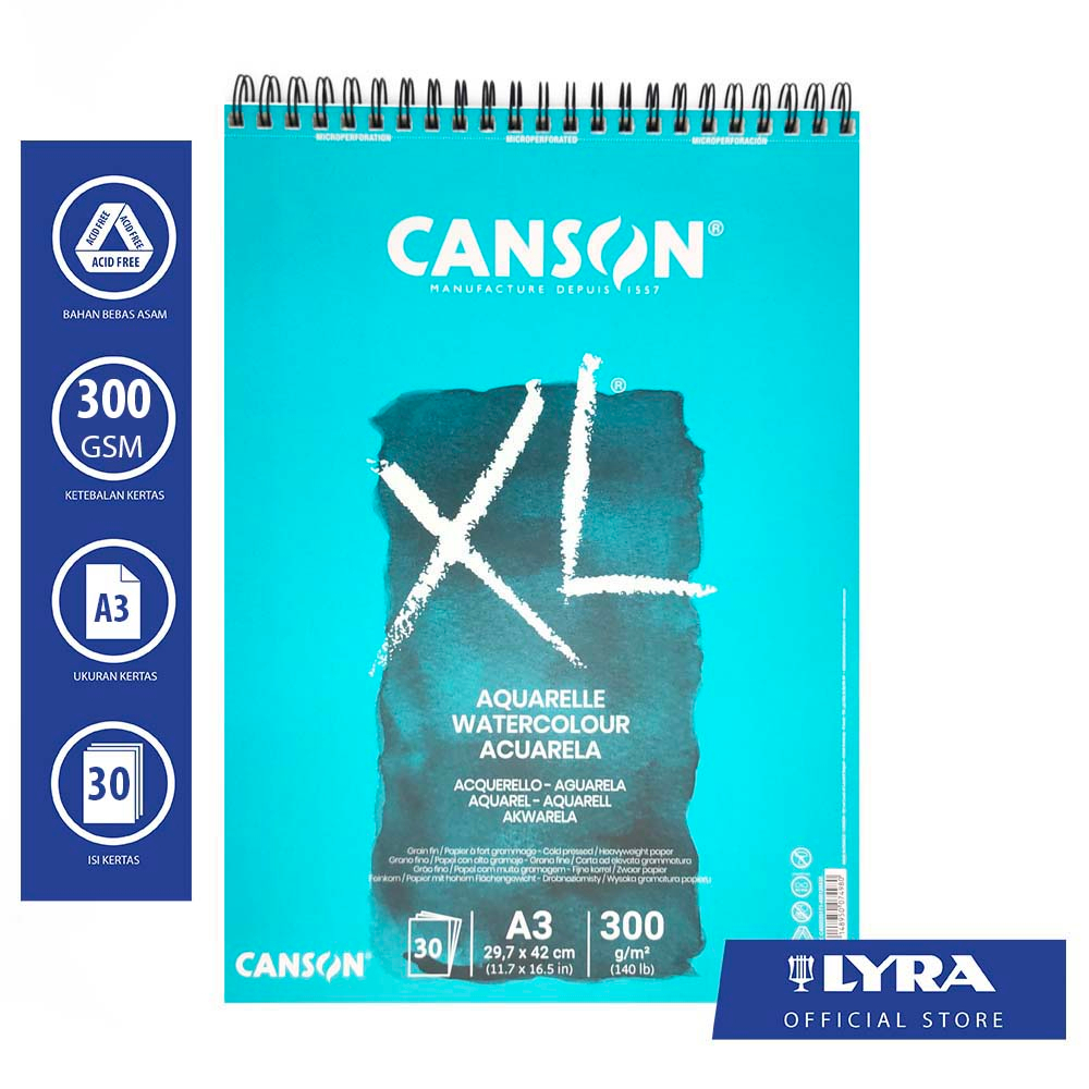 

Canson Buku Gambar / Watercolor Sketchbook XL Aquarelle 300gsm A3 30 Lbr - Ideal Untuk Cat Air