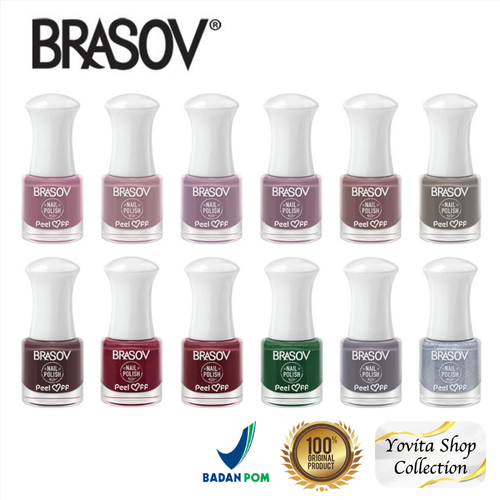 Kutek Brasov Peel Off 9ml | Cat Kuku Nail Polish Brasov Halal Peel Off 9ml BPOM