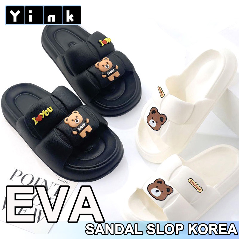 Yink Sandal Bear Jelly Wanita Import Sendal Wanita Terbaru 2022 Sepatu Sandal Wanita Korean Style Sandal Rumah Murah Elastic Empuk EVA