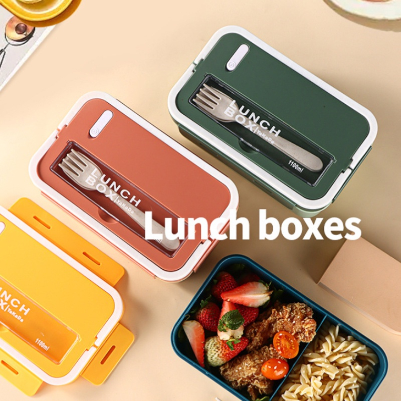 Lunch Box Kotak Makan Anti Tumpah Free Sendok Garpu Kotak Makan Bento Anti Tumpah Lunch Box Set Kotak Bekal Makan