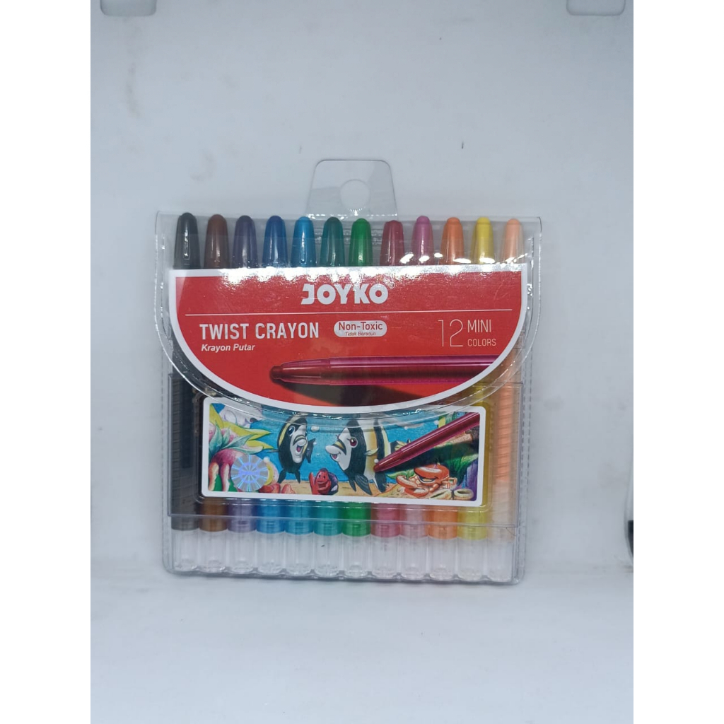 CRAYON 12 WARNA MINI KRAYON OIL PASTEL PUTAR WARNA WARNI 1 PAK ISI 12 CRAYON PUTAR MINI