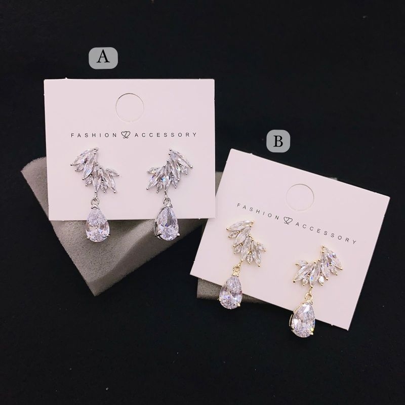 Anting Silver925 Perak mata tanam kilau mirip emas asli Premium Quality Anti Karat anti alergi S901