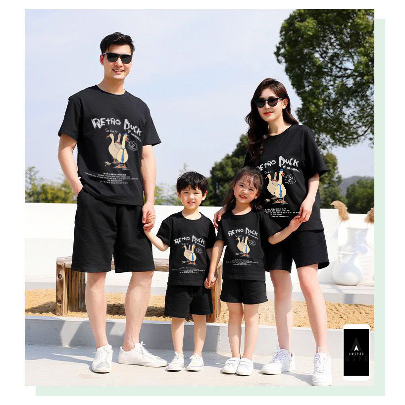 Amspro Baju Kaos Family Kaos Couple Baju Couple Keluarga Kaos Oversized Retro Duck