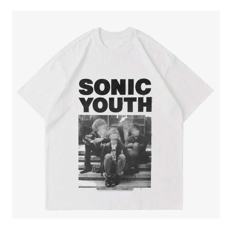 BAJU KAOS VINTAGE SONIC YOUTH “MADONA??!!HERE??!!WHERE?!!” |T-SHIRT VINTAGE SONIC YOUTH|BAJU KAOS PR
