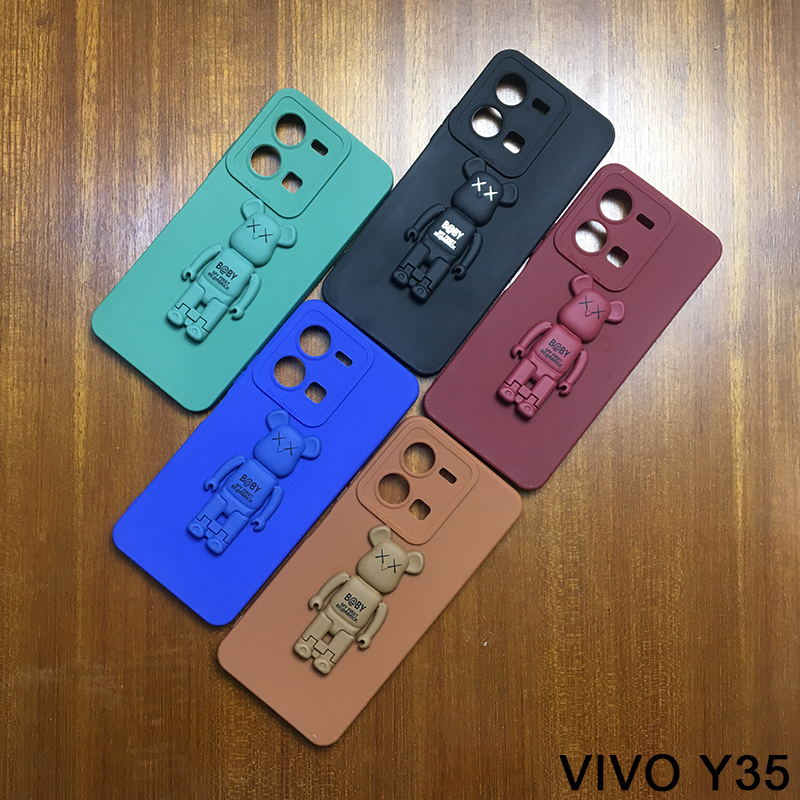 Holder SoftCase VIVO T1 5G VIVO Y75 5G VIVO Y55 5G VIVO Y33 5G VIVO Y16 VIVO Y35 5G VIVO Y35 VIVO Y02S VIVO Y22 VIVO Y22S Casing Stand Bentuk Beruang Penyangga Hp Soft Case