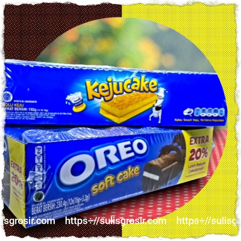 

Oreo Soft Cake Bolu Cokelat dan Jeju Cake Bolu keju 1 Box Isi 12 pcs