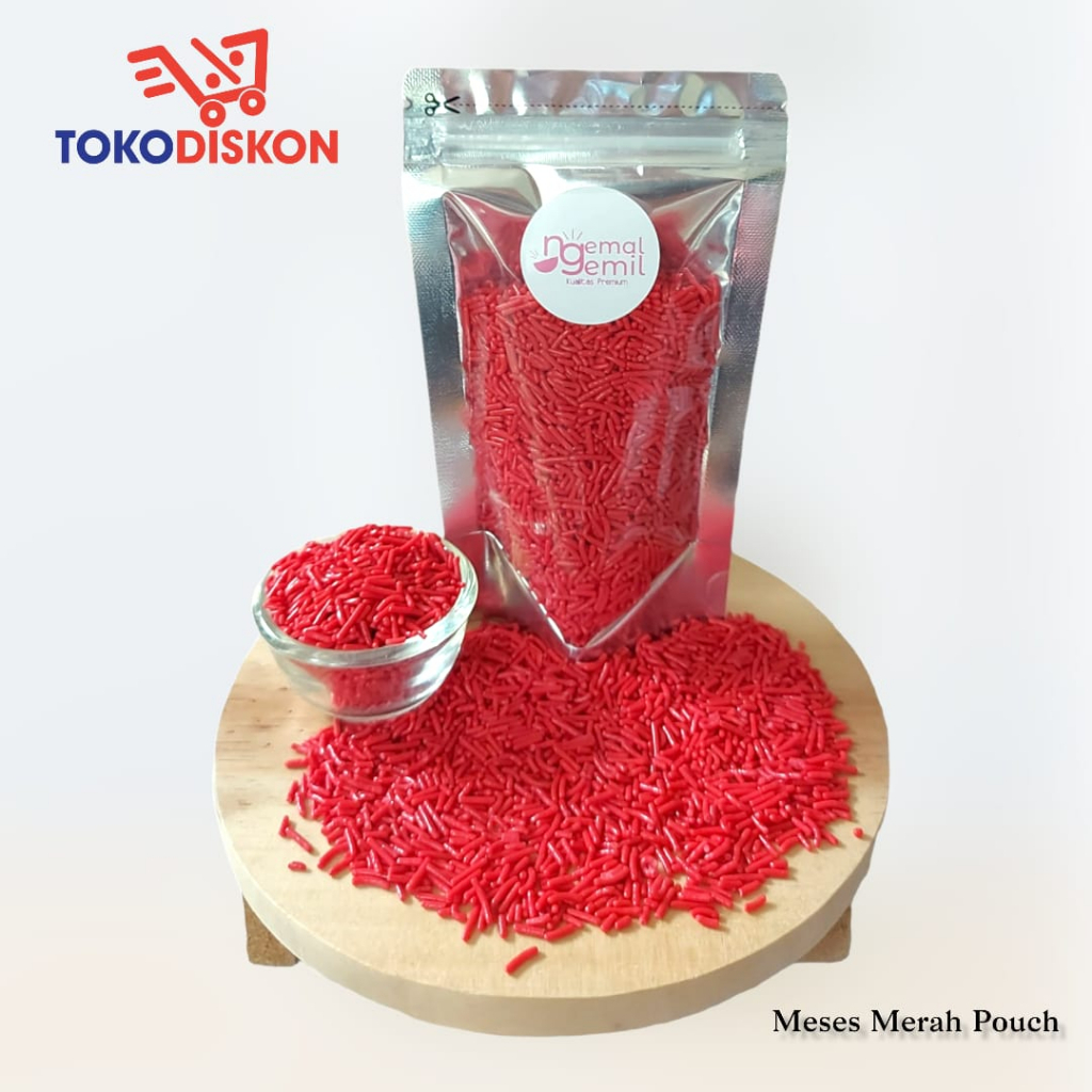 

Meses Pouch Meses Merah Butiran Coklat Sprinkle Topping Donut Kue Bolu Kualitas Premium