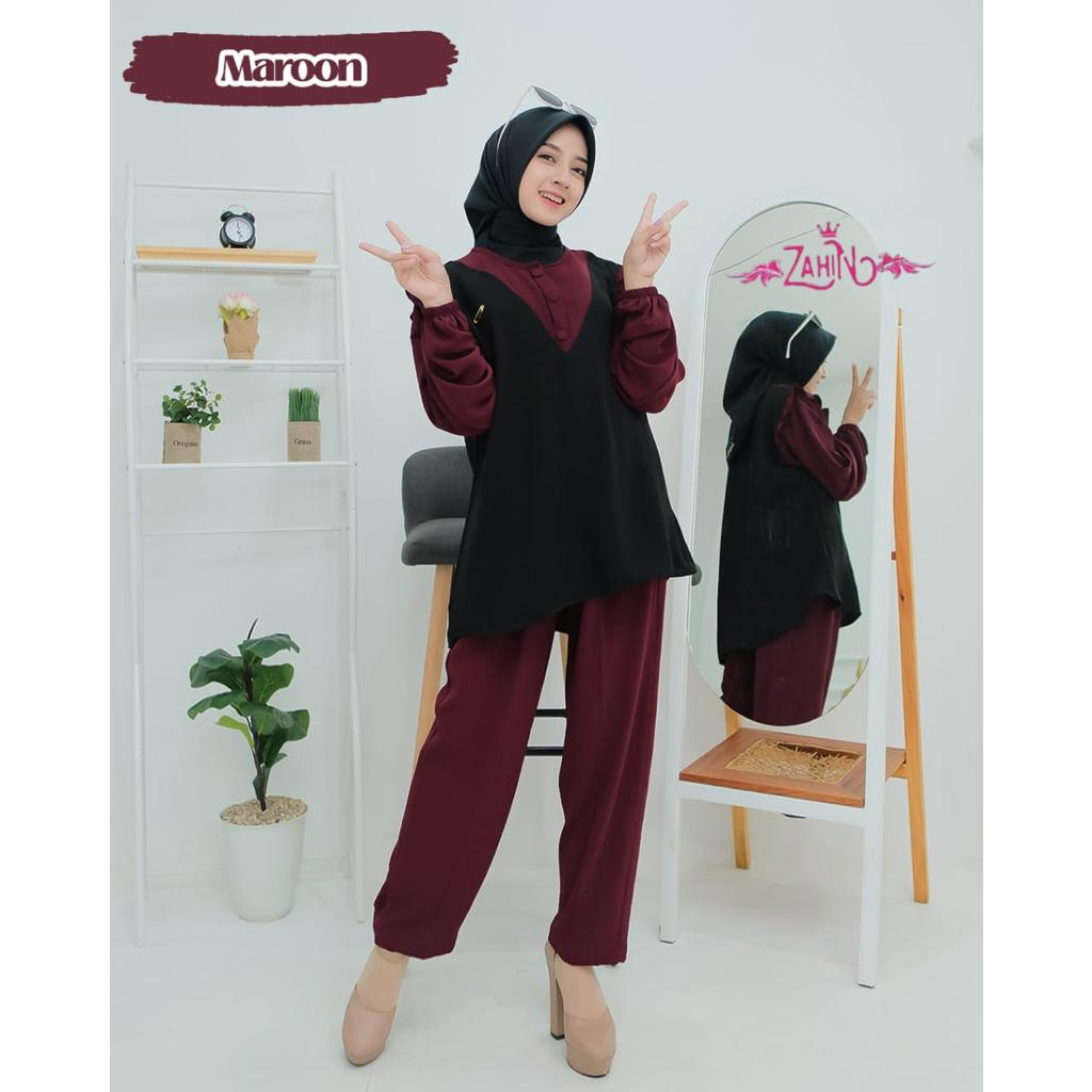 SET CELANA KERJA KASUAL CRINGKEL ZAHIN KANAYA HALIZA SETELAN WANITA MODIS CASUAL HANGOUT STYLE