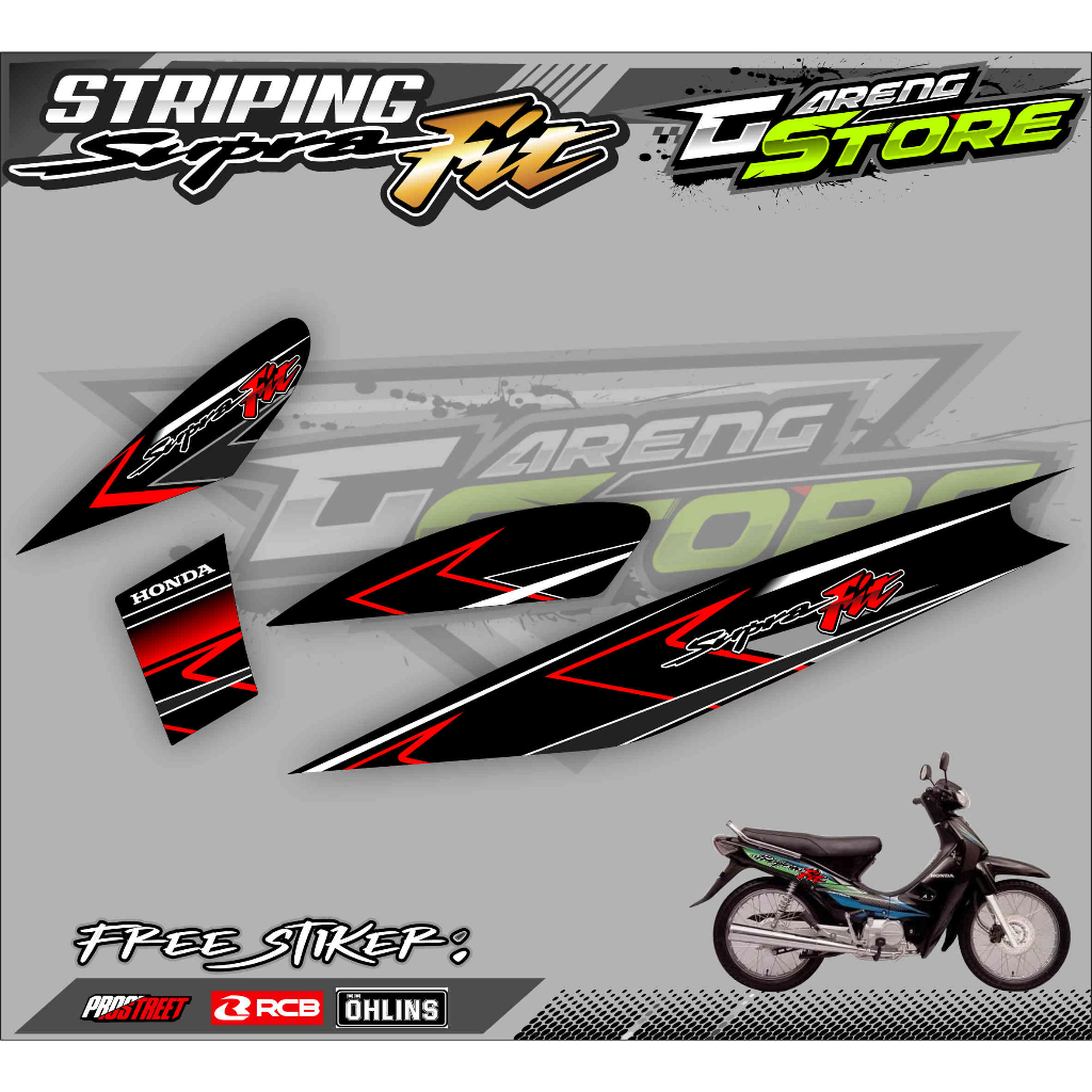 STRIPING VARIASI HONDA SUPRA FIT OLD / STICKER LIST VARIASI SUPRA FIT LAMA