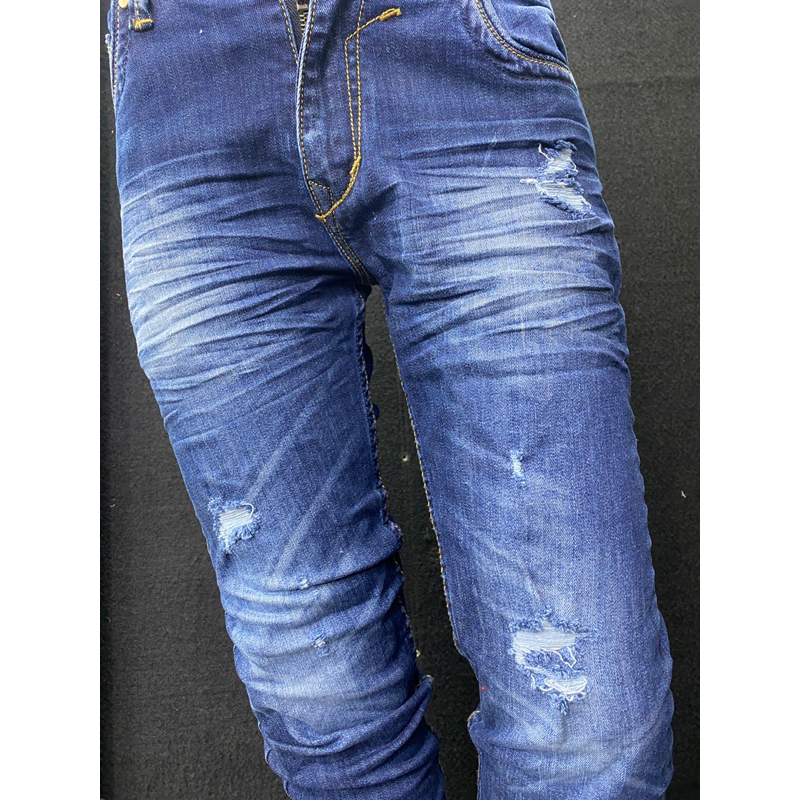 celana Jeans panjang sobek bahan strid model skinny