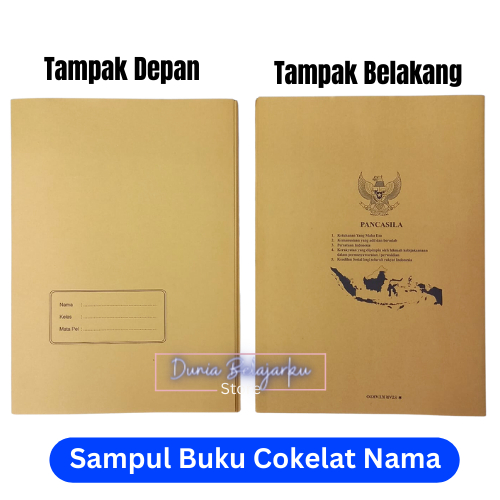 

Sampul Buku Coklat Kwarto / Buku Sidu / dengan Nama / isi 20 Lembar