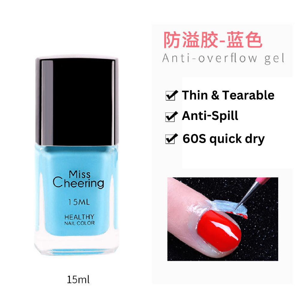 Anti Overflow Gel | Cairan Anti Luber Untuk Nail, Art Misscheering Anti Overflow Gel 15ML | Peel Off Tape Nail Gel | Cairan Anti Luber Untuk Nail Art