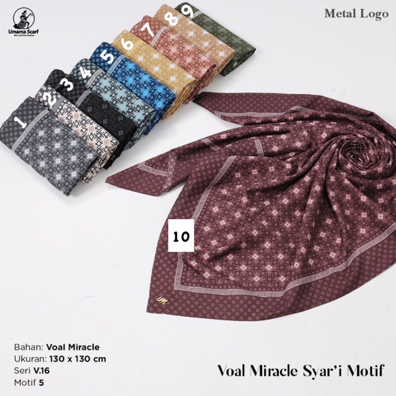 [PART 1] V.16 SEGIEMPAT MIRACLE SYARI MOTIF PRINT METAL LOGO UMAMA SCRAF