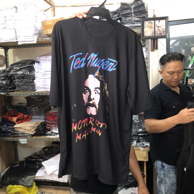 Kaos Ted Nugent Motor City Mad Man Tshirt 100% Cotton