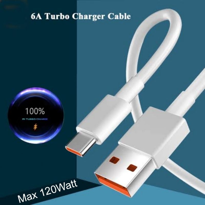 KABEL DATA XIAOMI COPOTAN TURBO CHARGE 6A FAST CHARGING 120W  NON PACK