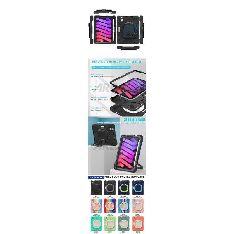 Armor X Ring Heavy Duty Hybrid Protective Case Casing Cover iPad Air 1 2 Pro 9.7
