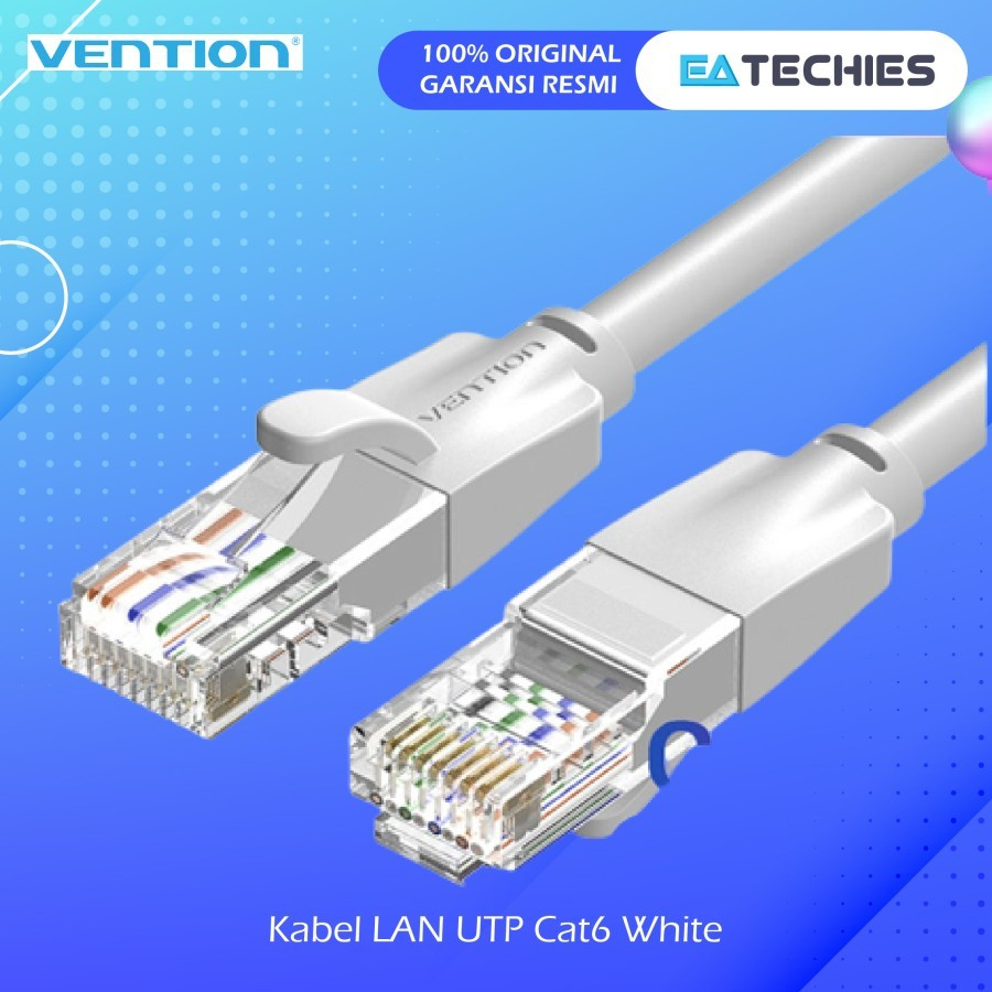 Vention Cat6 2M White Kabel Lan Ethernet Gigabit Rj45 Utp ORIGINAL