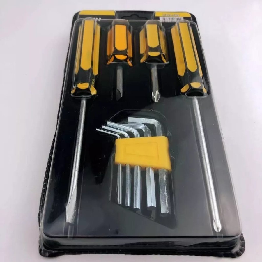 Paket Obeng Set Kunci L Tools isi 9 pcs Obeng + Kunci L - Ys Shop