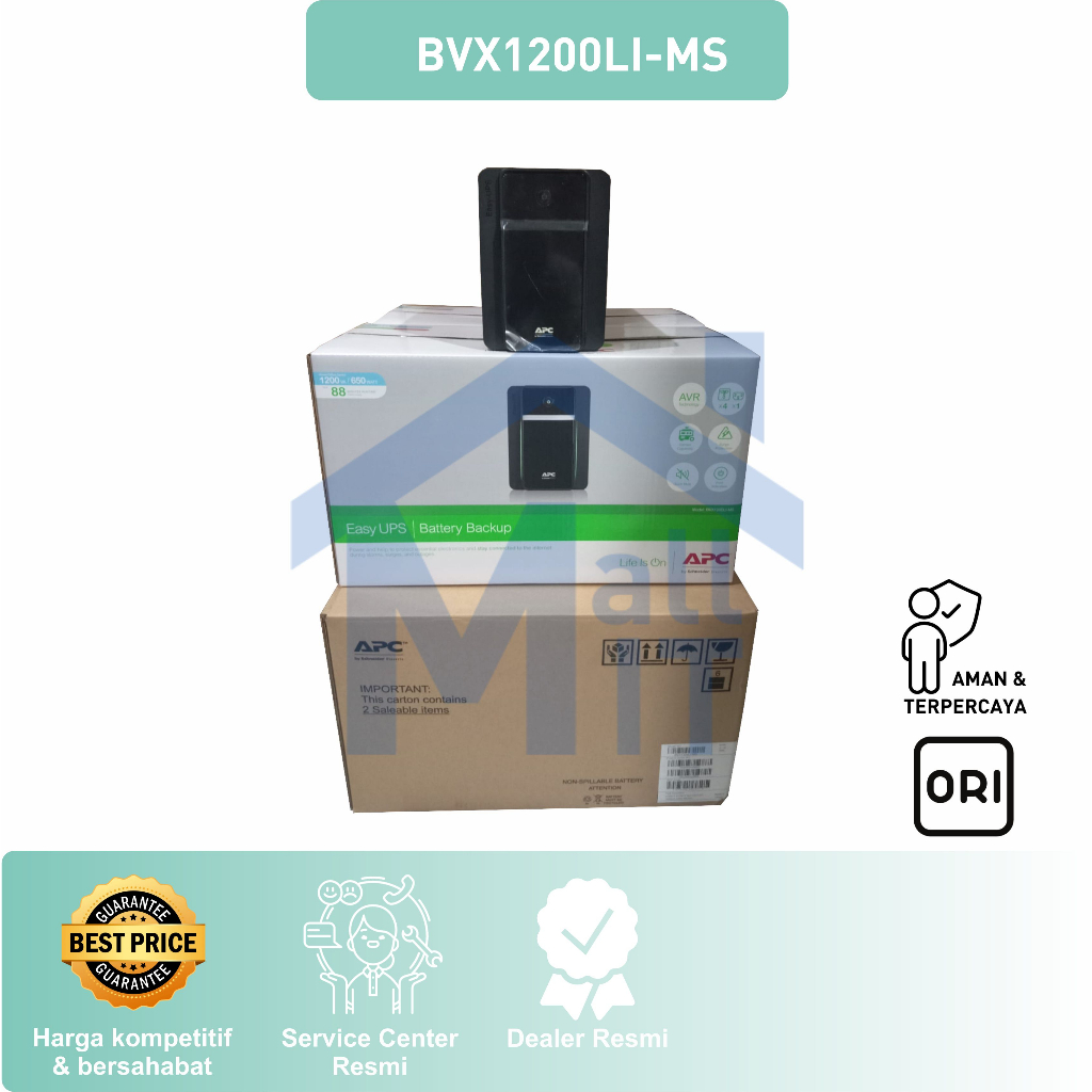 (Bisa Cod) UPS APC UPS BVX 1200VA 650W USB Charging BVX1200LI-MS Surge Protection