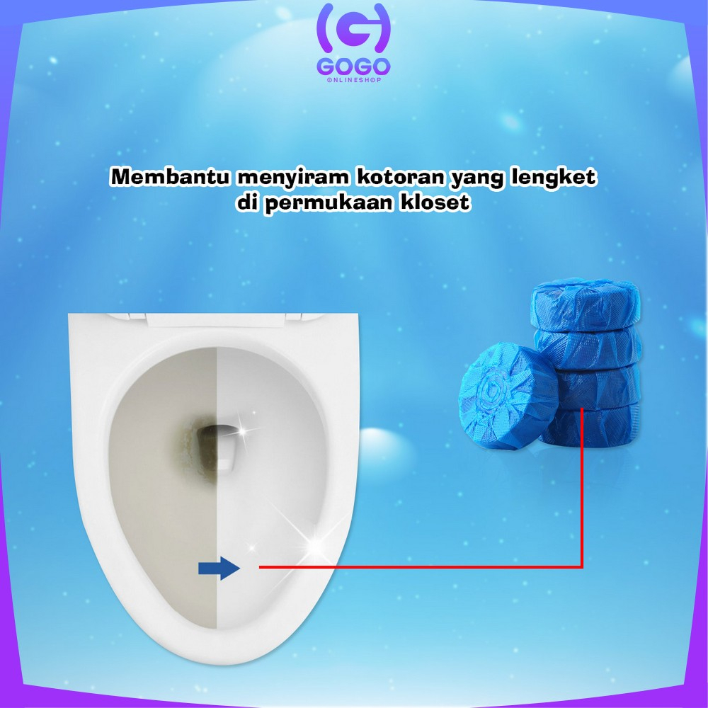 GOGO-C856 Tablet Biru Pembersih Toilet Penyegar Pewangi WC Penghilang Bau Anti Bau Toilet / Pembersih Kloset Toilet Cleaner Anti Kuman