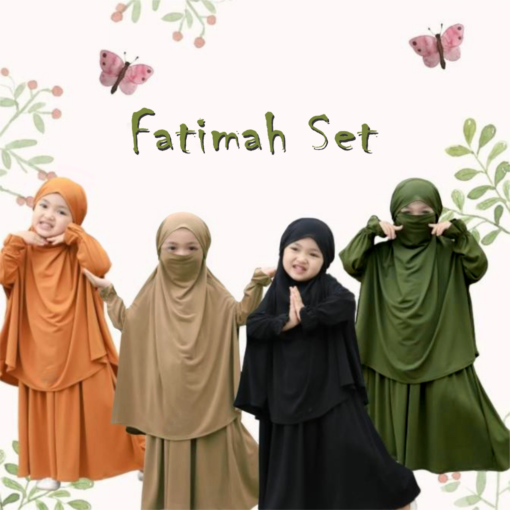 FenishaStore French Khimar FATIMAH SET Usia 4-5Tahun / Pakaian Muslim Anak Bisa Bayar Ditempat COD