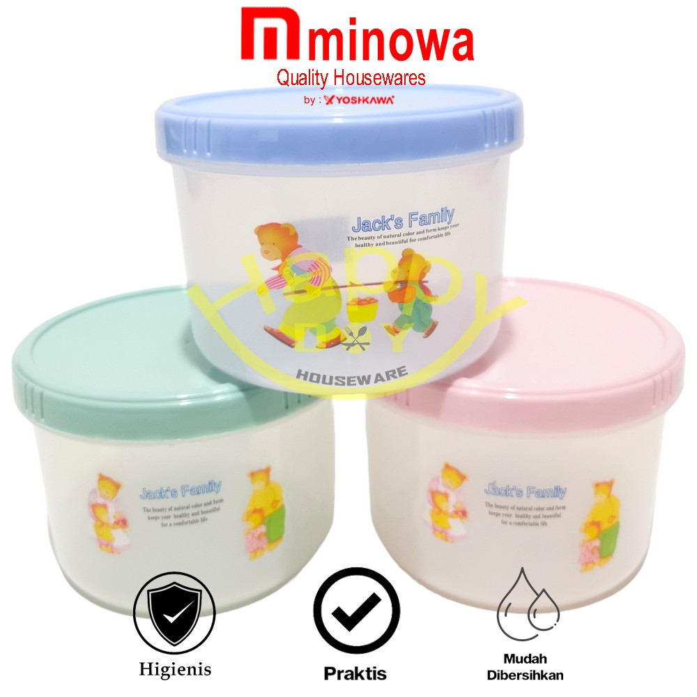 YOSHIKAWA TOPLES SERBAGUNA TRANSPARANT BULAT TUTUP PUTAR 725ML TX-05