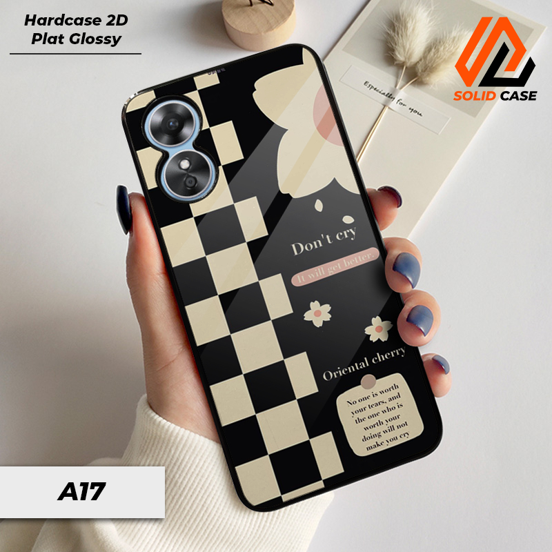 Case Oppo A17 Casing Oppo A17 Solid Case [ Cute ] Case Oppo Terbaru 2023 Hardcase Plat 2D Kaca Gloss