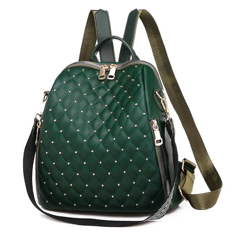 Tahan air Ransel Wanita impor Multifungsi Backpack bisa selempang bahu tas Ransel  rivet women bags kualitas bagus beg perempuan PU Leather Cewek Wanita Bag 541