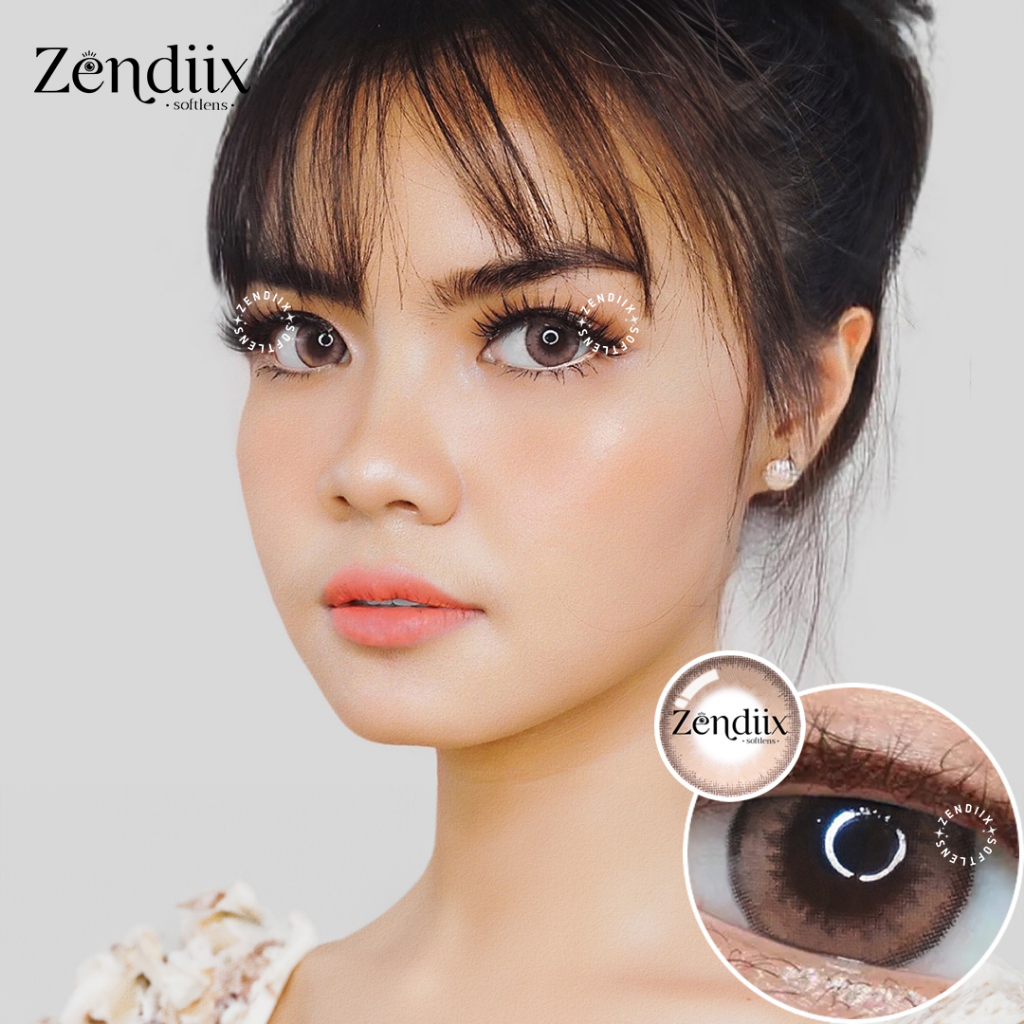 Softlens LUNA NATURAL Warna CACAO 14.5mm Normal Beda Minus