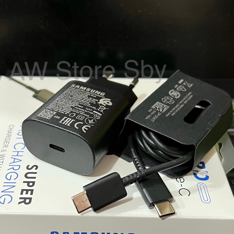1Set CHARGER USB TYPE C TO C PD SUPER FAST CHARGING 25W SAMSUNG M22 M51 A23 S23 A33 A53 A52 A52S S20 S21 FE A24 A34 A54 A71 NOTE 20