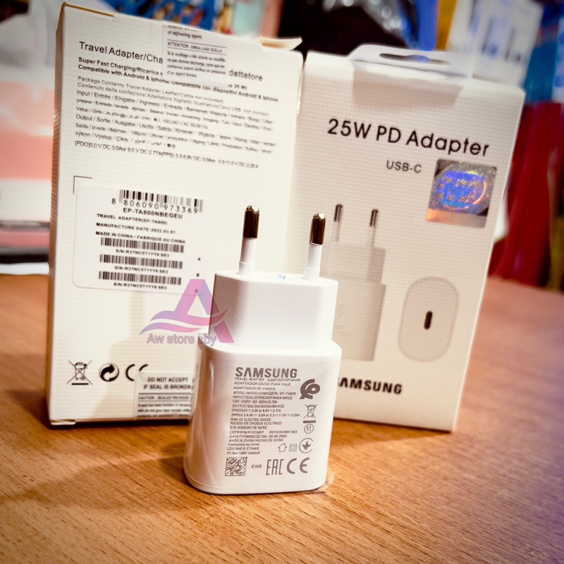 Adapter Kepala Charger Samsung Usb C 25W PD Fast Charging A33 A53 A23 M23 M52 A70 A71 A34 A54 Note 10 10+ S10 S10+ Usb Type C 25Watt